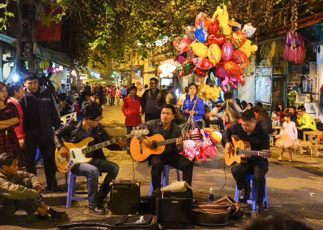 Band Playing In Street Hanoi