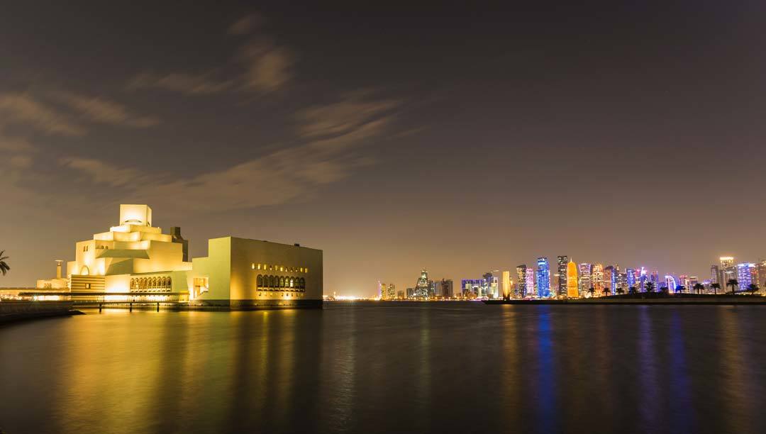 Night Views Of The City Of Doha