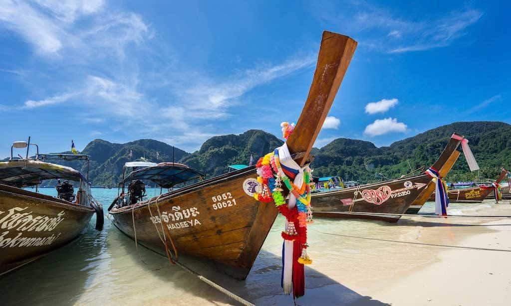 The Colorful Long Tail Boats Of Koh Phi Phi