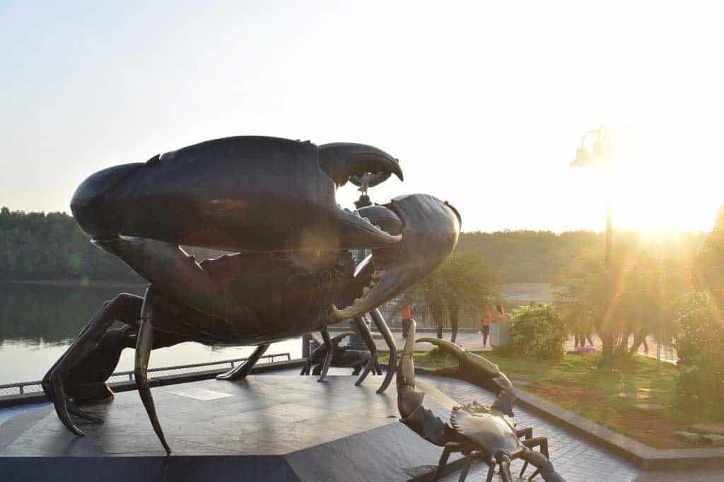 The Famous Crab Sculptures In Krabi.