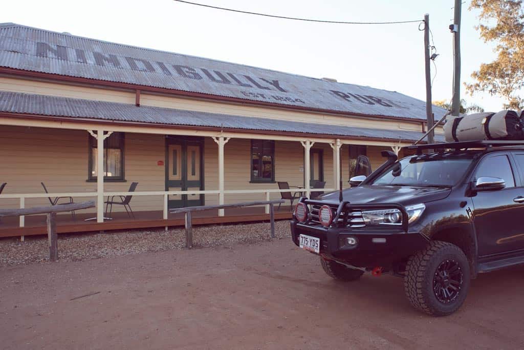 Car Outside Of A Pub On A Queensland Road Trip