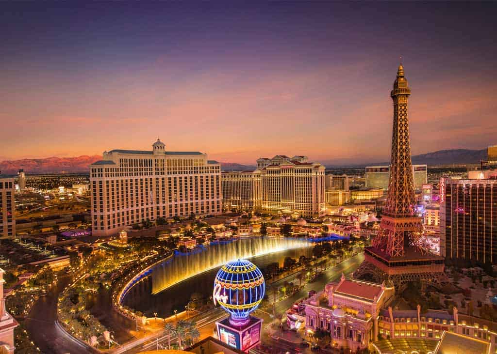 Las Vegas, Nevada, USA. 18th Nov, 2020. The Las Vegas Gateway Arches are  seen illuminated along the Las Vegas Strip on November 18, 2020, in Las  Vegas, Nevada. The 80-foot tall arches