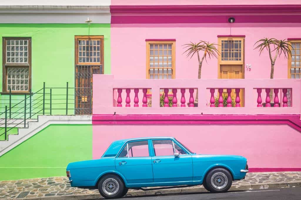 Colourful House And Car In Bo Kaap